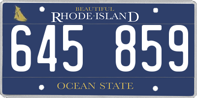 RI license plate 645859