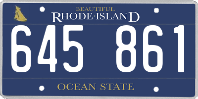 RI license plate 645861