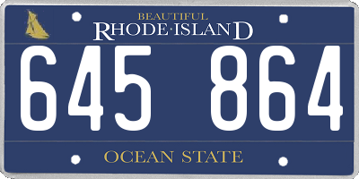 RI license plate 645864