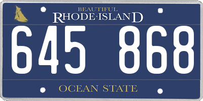 RI license plate 645868