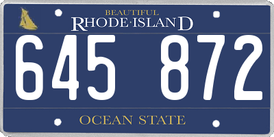 RI license plate 645872