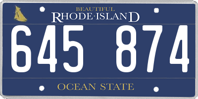 RI license plate 645874