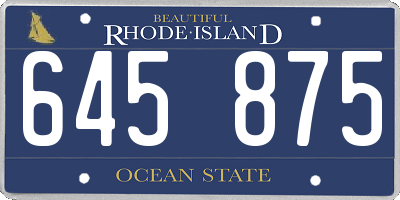 RI license plate 645875