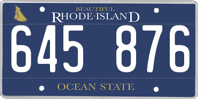 RI license plate 645876