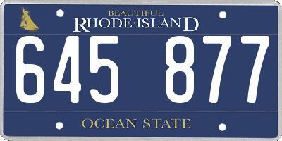RI license plate 645877