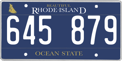 RI license plate 645879