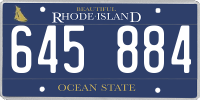 RI license plate 645884