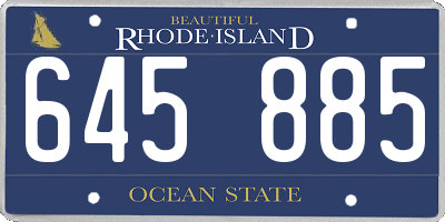 RI license plate 645885