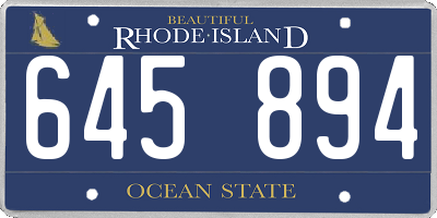 RI license plate 645894
