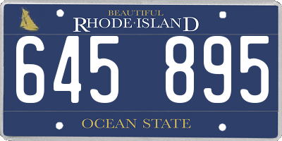 RI license plate 645895