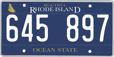 RI license plate 645897