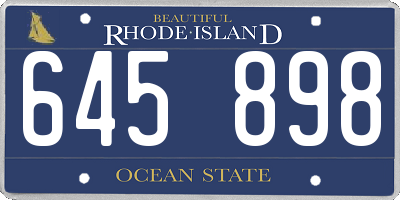 RI license plate 645898
