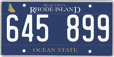 RI license plate 645899