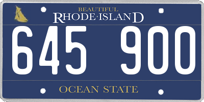 RI license plate 645900