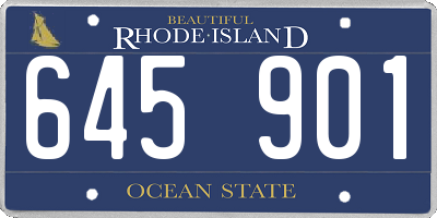 RI license plate 645901