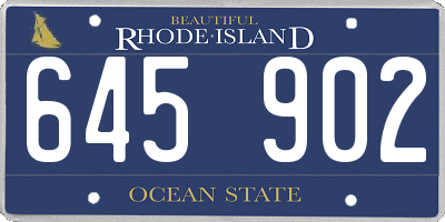 RI license plate 645902