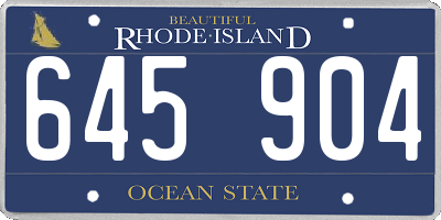 RI license plate 645904