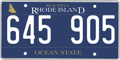 RI license plate 645905