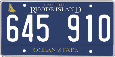 RI license plate 645910