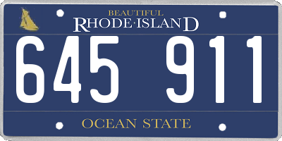 RI license plate 645911