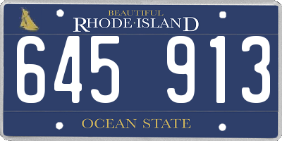 RI license plate 645913