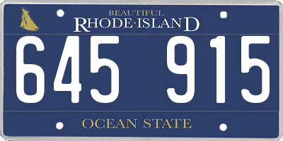RI license plate 645915