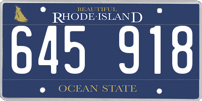 RI license plate 645918