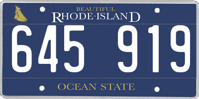 RI license plate 645919