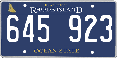 RI license plate 645923