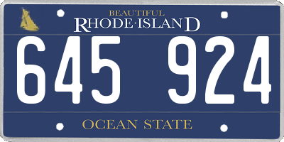 RI license plate 645924