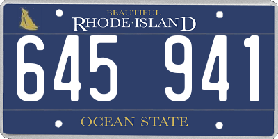RI license plate 645941