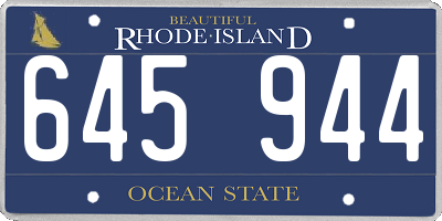 RI license plate 645944