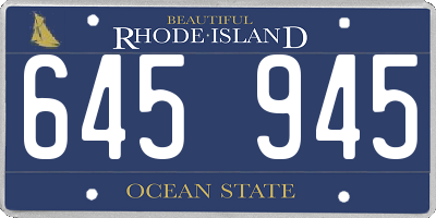 RI license plate 645945