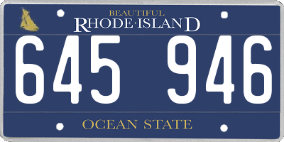 RI license plate 645946