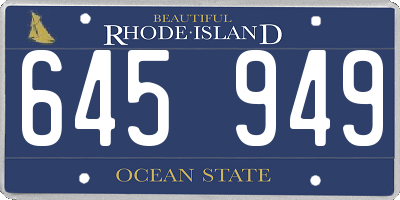 RI license plate 645949
