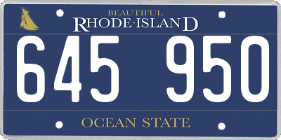 RI license plate 645950