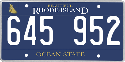 RI license plate 645952