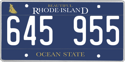 RI license plate 645955