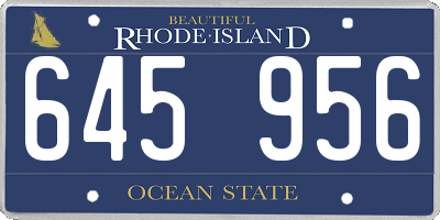 RI license plate 645956