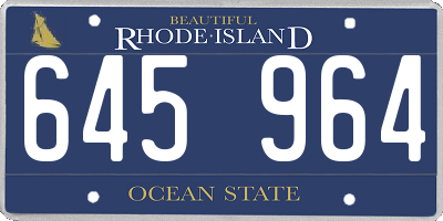 RI license plate 645964