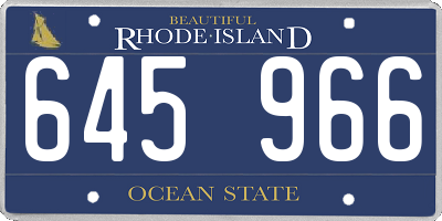 RI license plate 645966
