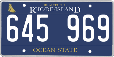 RI license plate 645969