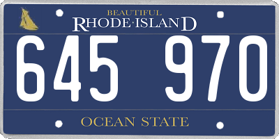 RI license plate 645970