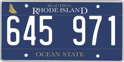 RI license plate 645971