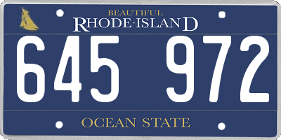 RI license plate 645972
