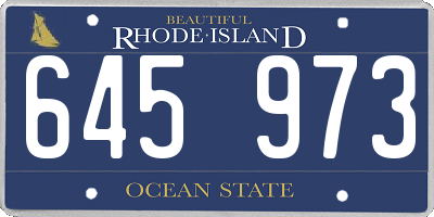 RI license plate 645973