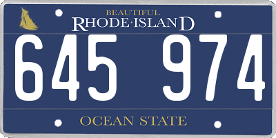 RI license plate 645974