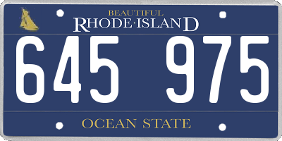 RI license plate 645975