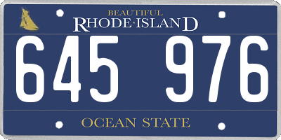 RI license plate 645976