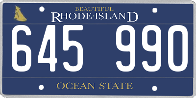 RI license plate 645990